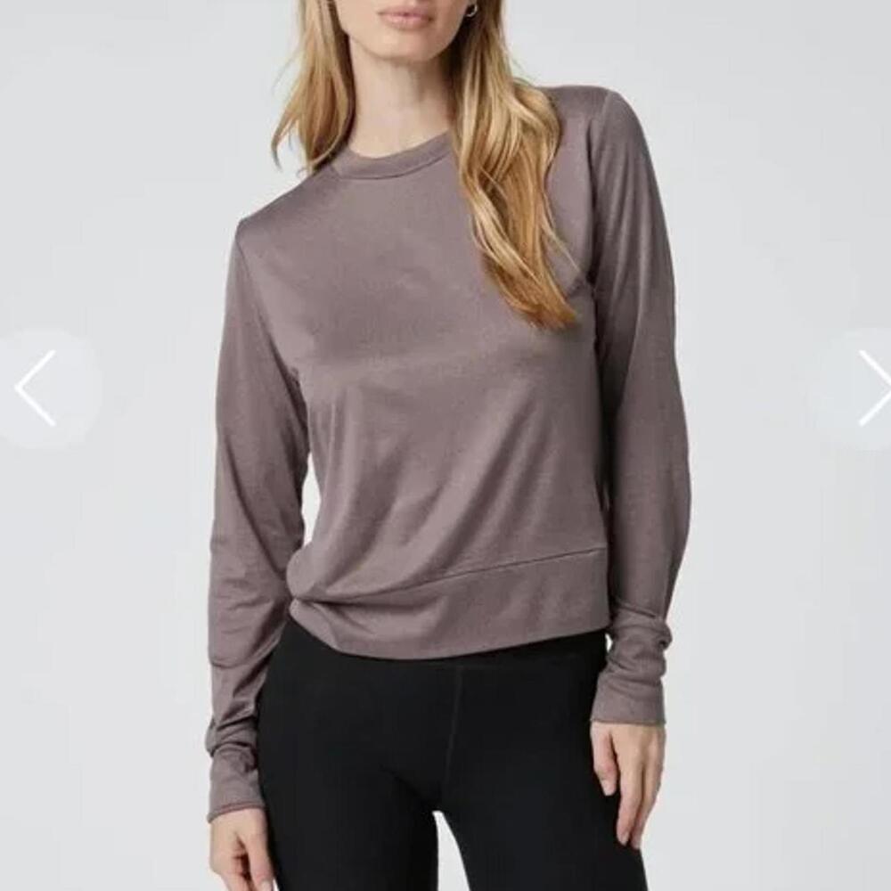 Vuori Daydream Crew Long Sleeve T-Shirt in Hazel Heather Sz S